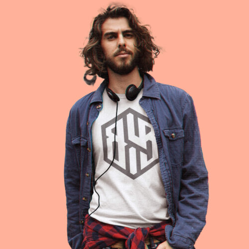 Männer Organic Brand T-Shirt "FLGGR75" weiss